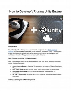 How to Develop VR using Unity Engine - SlideServe