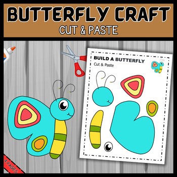 Butterfly Craft Template | Cut & Paste,Coloring | Insect Craft | Spring Activity
