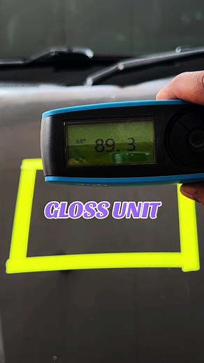 One step polish paint transformation with gloss meter reading. #detailing #fyp #asmr #paintcorrection #carsoftiktok #restoration