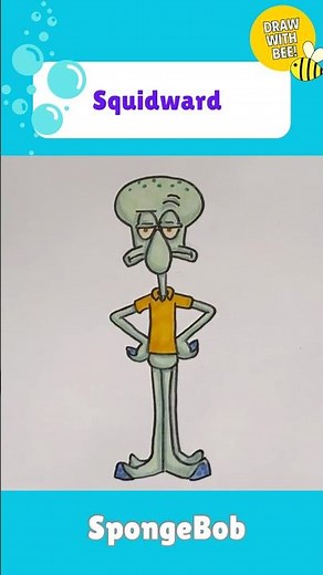 Drawing Squidward from SpongeBob #kidsart #squidward #spongebob #spongebobsquarepants