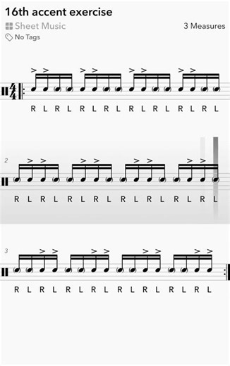 Fun 16th note single accent exercise!🔥 #drummer #drumlessons #drums #learning #learndrums