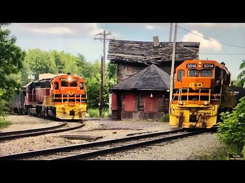 1885 Train Station Burns! 2 Trains Passing It At Same Time Indiana & Ohio Railway (Flashback) In Oh