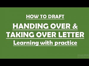 How to draft Handing and Taking Over Letter / Form