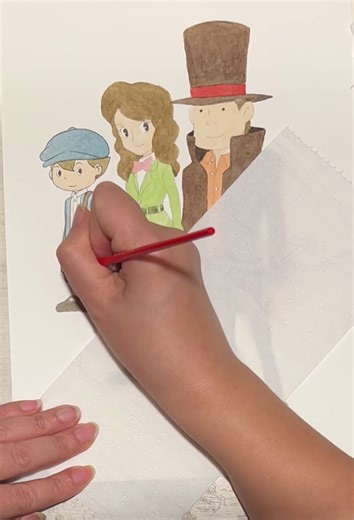 Drawing, Sketch, Watercolour #professorlayton #ProfessorLayton