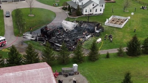 PHOTOS: Barn leveled by explosion in Burton Township