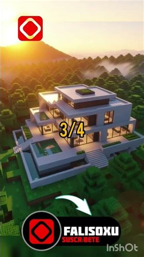 4 ideas modern houses for minecraft #minecraft #realmcraft #falisoxu #gaming