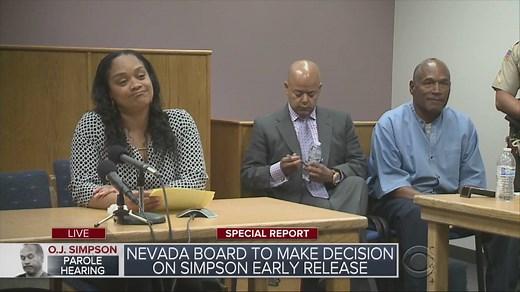 “We just want him to come home. I know in my heart he is very humbled by this whole situation ... This has been really hard,” said O.J. Simpson's daughter Arnelle at his parole hearing. | CBS New York