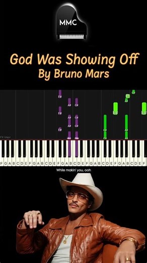God Was Showing Off by Bruno Mars piano cover/tutorial + sheet music + lyrics
