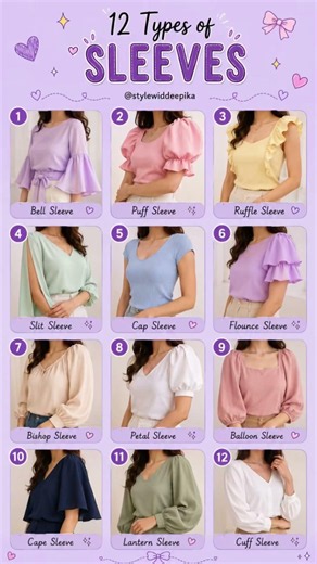 12 Types of Sleeves for Tops | Cute Sleeve Styles & Fashion Guide ✨ #shorts #ytshorts