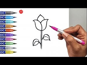 Easy rose Drawing for kids | How to Draw a Rose Easy