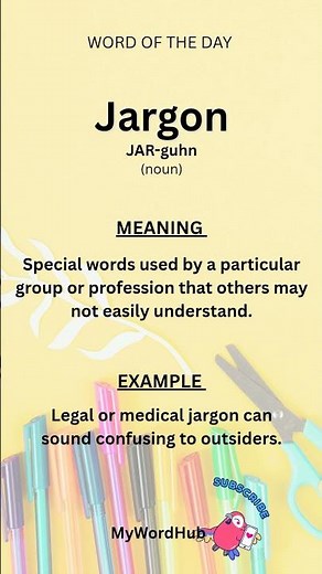 Learn what jargon means and how it’s used in everyday and professional English.#jargon#mywordhub