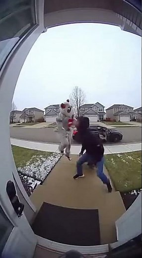 Package Thief Terrified by a Clown Trap | Doorbell Camera Prank#shorts #pranks