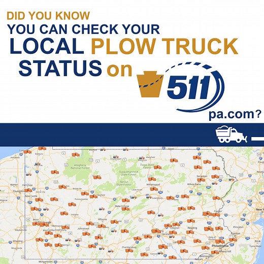 511PA provides free, 24-hour traveler info services, including color-coded winter conditions, traffic delay warnings, plow-truck locations, and details of when state-maintained roadways were last plowed. You can also sign up for personalized alerts from your local region. Visit 511pa.com, call 5-1-1 or download the app here: https://www.511pa.com/mobileApp.aspx. #PAWinter | Pennsylvania Department of Transportation (PennDOT)