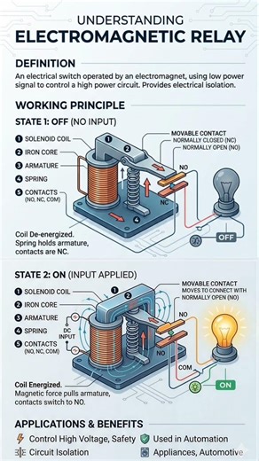 Electromagnetic Relay Control high voltage, safety and circuit Isolation #relay #electronic