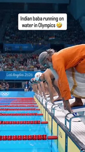 Indian 🇮🇳 baba wins in Swimming in Olympics 🤣 #olympics #sora #funny | Jeemaster