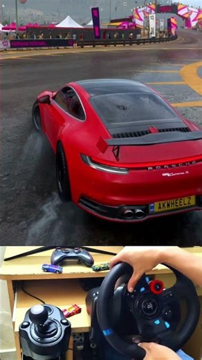 💀 Porsche 911 – DRIFTING IN PURE EXHAUST CHAOS 🔥FH5 G29 #akwheelz #forzahorizon5 #shorts #shortvideo