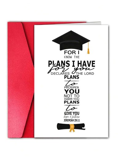 Christian Graduation Card, Jeremiah 29:11 Gift, Religious Congrats Message, Faith Based Encouragement, College Keepsake, Scripture Design - Etsy