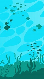 Free stock video - Motion graphic of underwater background with different marine species