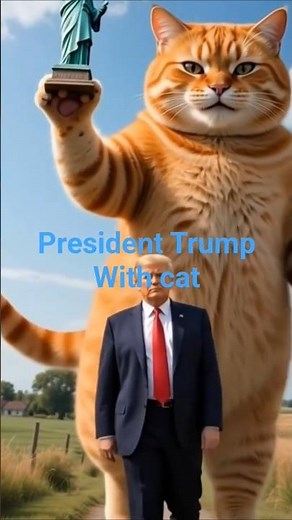 PRESIDENT TRUMP WITH CAT
