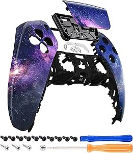 eXtremeRate Nebula Galaxy Touchpad Front Top Shell Compatible with ps5 Controller BDM-010 020 030 040 050, DIY Replacement Shell Custom Touch Pad Cover Compatible with ps5 Controller