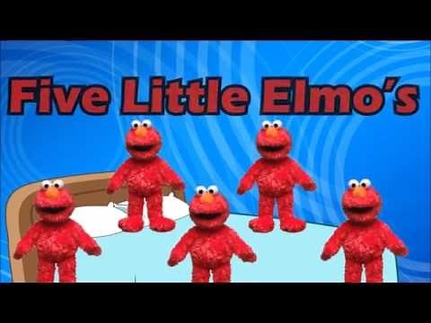 Five Little ELMO'S jumping on the Bed | Nursery Rhyme for Kids