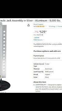 Lippert Hyraulic Jack Replacement