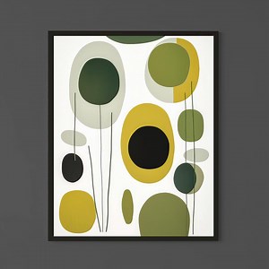Abstract Green Wall Art Print, Organic Shapes Modern Minimalist Art, Botanical Inspired Contemporary Decor - Etsy