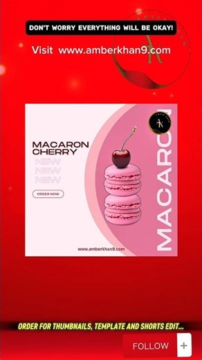 Macaron Cherry Poster Design Step By Step Full Tutorial Shot