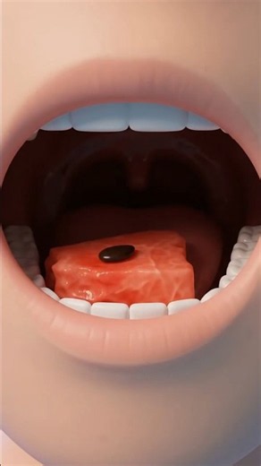 ¿Sabías qué pasa cuando te tragas una semilla? #cuerpohumano #curiosidades #3d #ciencia