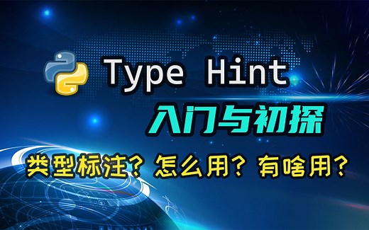【python】Type Hint入门与初探，好好的python写什么类型标注？