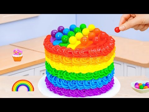 Mini Rainbow Cake Recipe With Chocolate🌈Amazing Rainbow Chocolate Cake💕Sweet Cakes