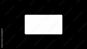 White picture of rectangle on a black background. a rectangle for inserting information for a presentation. Distortion liquid style transition icon for your project. 4K video animation for motion