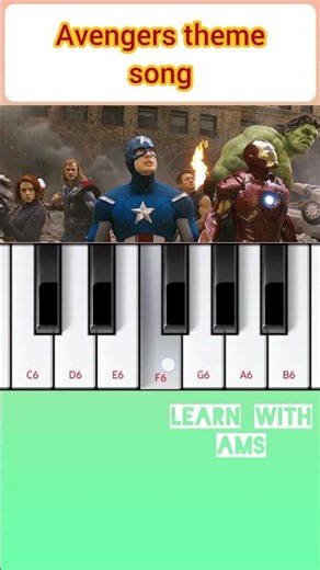 Avengers theme song playing in piano tutoriul #pianotutorial #virtualpiano #pianocover