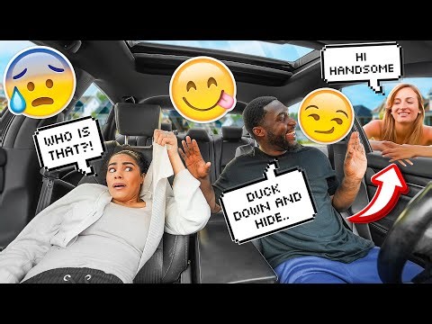 Telling My Fiance To BEND DOWN & HIDE When A GIRL I LIKE Passes By Our Car! *BAD IDEA*