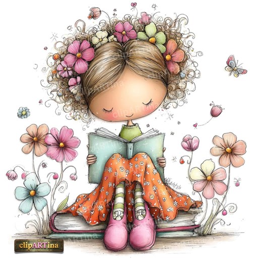 15 JPG Spring Girl Clipart Bundle – Cute Whimsical Pastel Watercolor Girls With Floral Details for Printable Crafts - Etsy