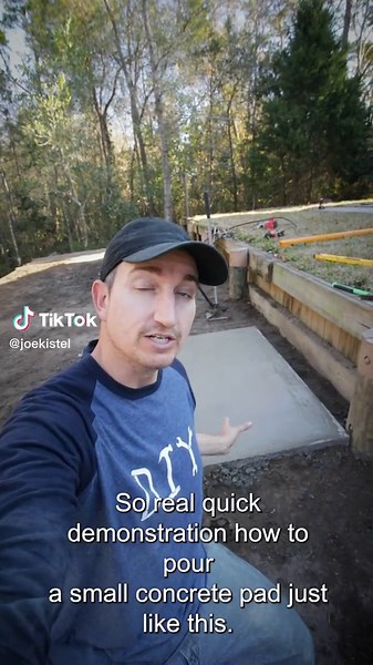DIY concrete pad pour... Building a small concrete pad can be a simple do it yourself project. This is how I did it. #diy #diyproject #handyman #concrete #construction