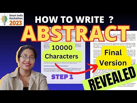 How To Write Abstract for Smart India Hackathon 2024 | #sih2024 #smartindiahackathon | SIH 2024
