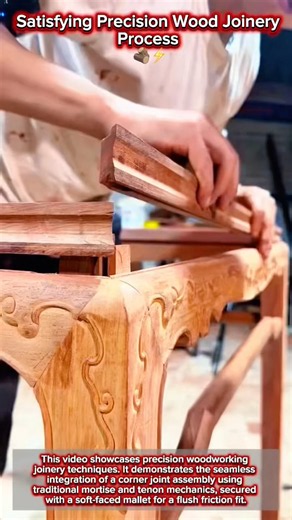 Satisfying Precision Wood Joinery Process 🪵⚡