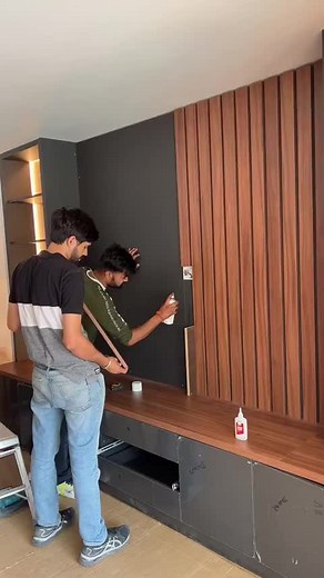 LCD wall Design with PVC Pelling | AlKarim Ceiling Pvt Ltd.