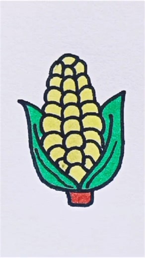 How to draw a maize 🌽 easily