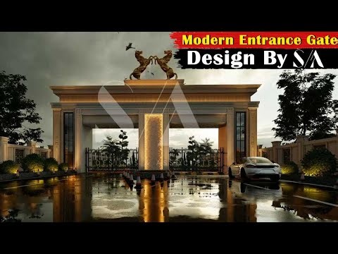Best Modern Entrance Gate 3D Elevation Design | SA Designs and Associates
