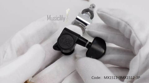 Wilkinson WJN03 3L3R EZ-Lok Guitar Tuners Machine Heads 1:19 Ratio Tuning Pegs Keys for Epiphone Les Paul SG Electric or Acoustic Guitar, Black
