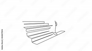 Earthquake safety concept. Single line draw design. Full length animation illustration. High quality 4k footage.