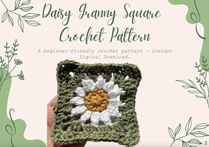 Daisy Granny Square Crochet Pattern PDF – Beginner-friendly Flower Crochet Pattern for Blankets, Pillows, and More – Instant Download - Etsy