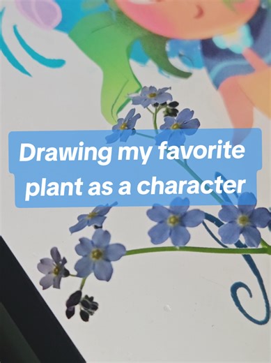 If Forget Me Nots would be a character she'd be cute 😊 #draw #forgetmenot #cute #characterdesign #humanart