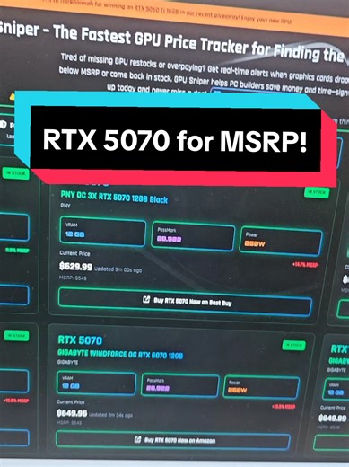RTX 5070s are now officially at MSRP this week. They might not last long, but at least you'll always know when they're in stock from now on! There's even some 5070 Tis for $900, which is $100 cheaper than they were about a week ago. If you've been waiting for these prices to go down, now is definitely the time to buy for your gaming PC! #nvidia #rtx5070 #gamingpc #techtok #gpu