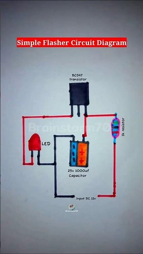 Simple Flasher Circuit Diagram | Transistor LED Blinker | DIY Electronics Project