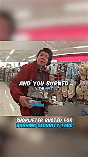 Shoplifter Caught Burning Security Tags 😱