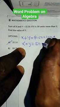 Word problem on Algebra #maths #highschoolmath #mathproblem #basicproblems