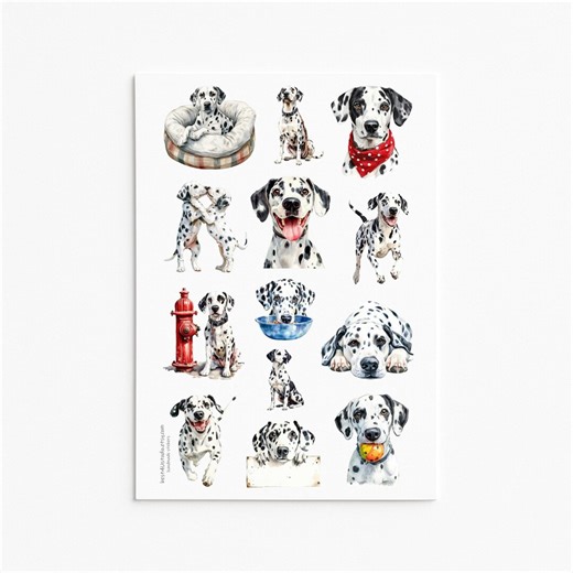 Dalmatian Dog Sticker Set: Playful Puppies for Planners, Journals, Scrapbooks - Etsy